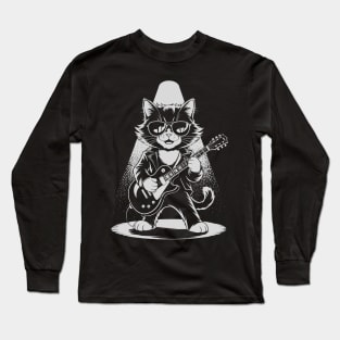 Rock & Roll Cat Music Concert Guitar Festival Long Sleeve T-Shirt
